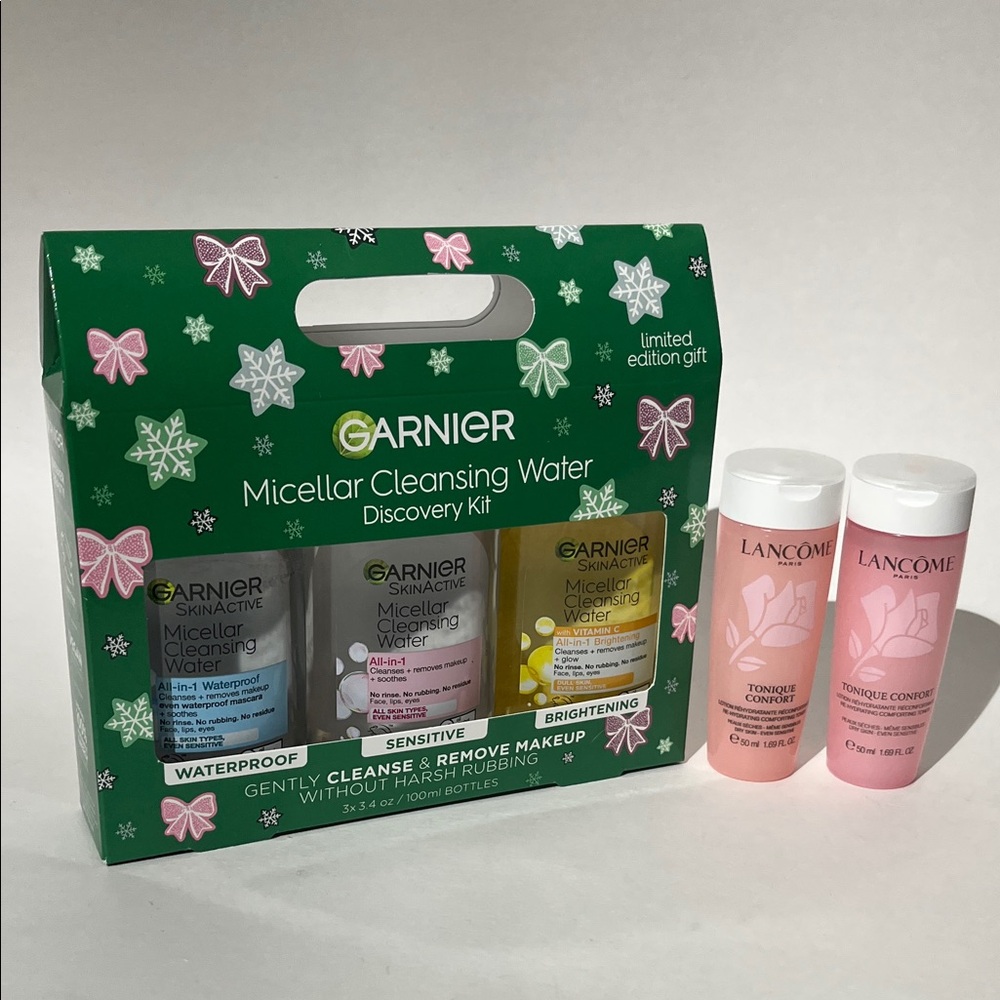 Garnier Micellar Cleansing Water Gift & 2 Lancome Tonique Confort Toner NEW